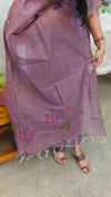 Faded purple painted net kota suit
