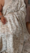 Off white printed semi silk saree - AX1
