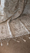 Off white printed semi silk saree - AX1
