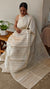 Off white woven tussar silk saree