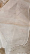 Off white woven tussar silk saree