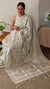 Off white printed semi silk saree - AY1