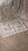 Off white printed semi silk saree - AY1