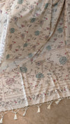 Off white printed semi silk saree - AZ1