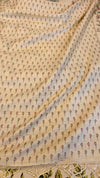Off white printed semi silk saree - AZ1