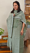 Green linen hand embroiderd suit