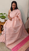 14R8 - Light peach silky kota saree