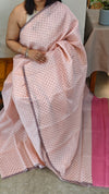 14R8 - Light peach silky kota saree