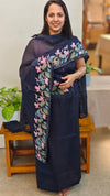 Navy Blue Net Kota suit