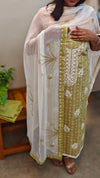 Mustard Green cotton unstitched suit