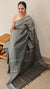 LT12 - Greyish green tussar silk saree