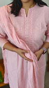 Pink 3 piece cotton kurthi set