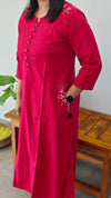 Dark pink 2 piece kurthi set