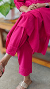 Dark pink top and bottom stitched suit