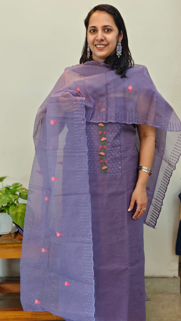 Lavender poly kota suit