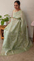 Mint Green Tussar silk saree