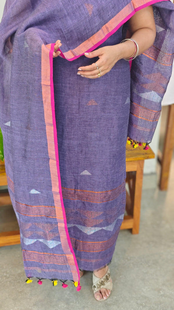 Purple Linen Salwar suit
