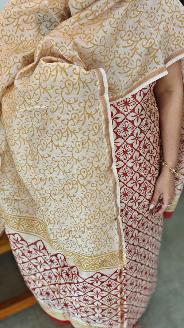 Brick Red Chanderi Salwar Suit