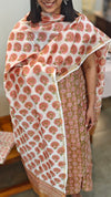 Block printed Chanderi salwar suit