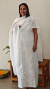 CW2DF White Chikankari Net Kota 2piece salwar