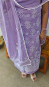 CW3M Lavender Chikankari net kota 2 piece suit
