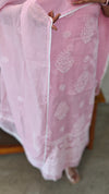 CW3T Light Pink Chikankari Net Kota 2piece suit