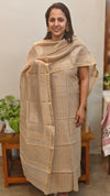 Beige Gold and Off white chanderi suit