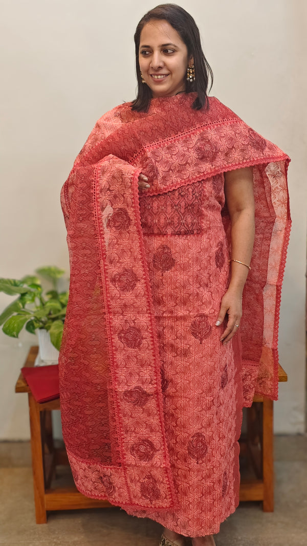 Brick Red Tepich Organza suit