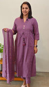 Violet kurti set front pleat
