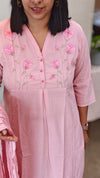 Pink Embroidered kurti set