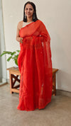 GT08 - Burnt orange crochet kota saree