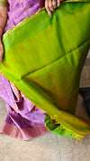 TRH23 Light Purple and Green Raw Silk Saree