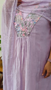 Lavender mal chanderi set