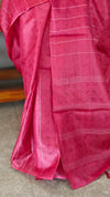 W189 - Dark Pink Tussar silk saree