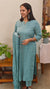 Teal blue cotton kurti set