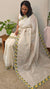 Milky white net kota saree with embroidery