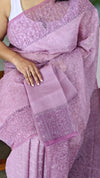 4XG - Lavender tepchi organza saree