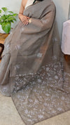 4312 - Taupe net kota saree