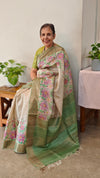 3891 - Desi tussar silk floral printed saree