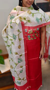 Chilli red kalamkari tussar silk suit