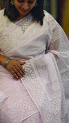 Lavender net kota saree