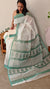White Block printed NetKota saree