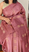 Onion pink tussar silk saree
