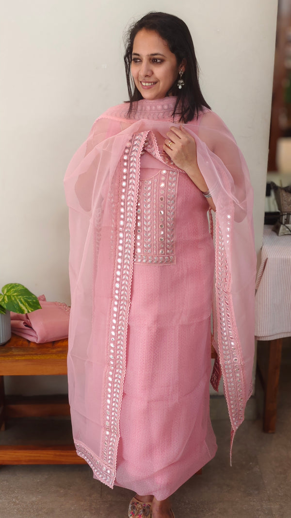 Pink organza suit