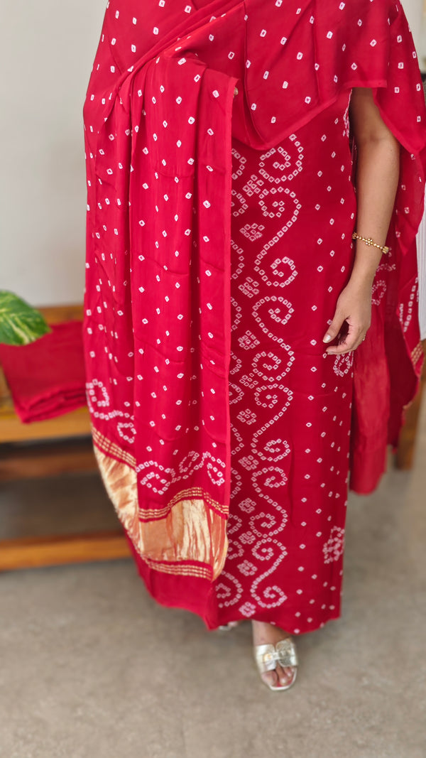 Red modal silk bandini suit