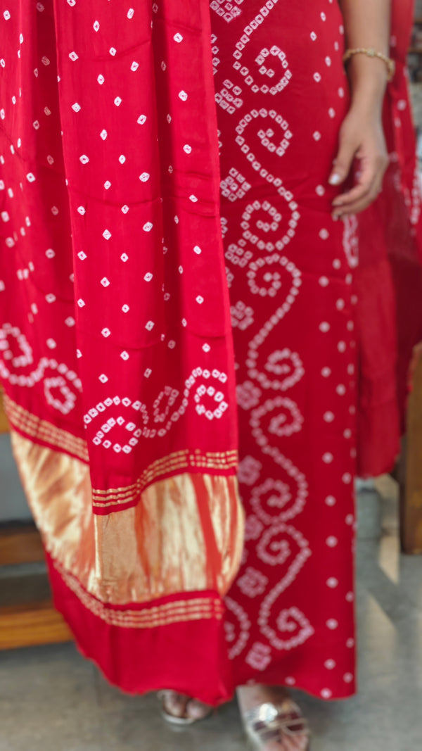 Red modal silk bandini suit