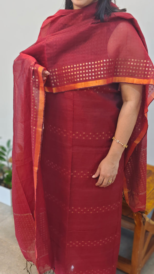L12 - Maroon muslin suit