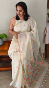 D311 - Cream Jamdani saree