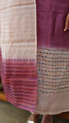 Dark mauve and Cream shade tussar suit
