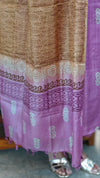 Lilac printed Tussar suit